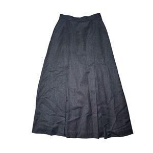 Barry I Bricken Neiman Marcus Vintage Gray Wool Pleated Maxi Skirt Size 6 38